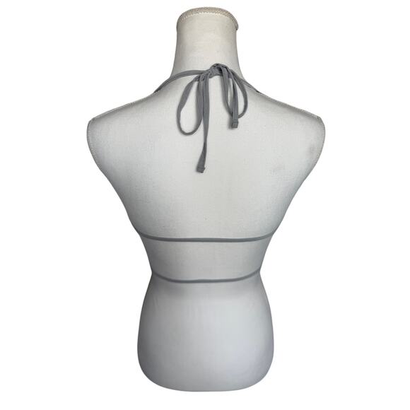 WeWoreWhat Crystal Cowl Neck Top XS Silver Mesh Sleeveless Party Rhinestones - Picture 4 of 8